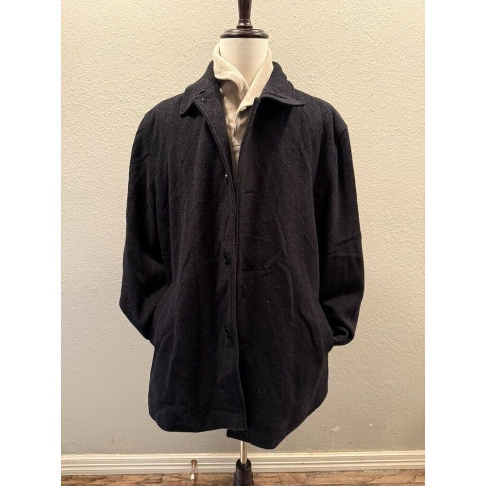 Cole Haan Grey Mens XXL Wool Blend Lined Coat Size G-III Apparel Lambskin Collar